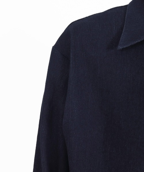 Magine(マージン)の「ms6582-Refined Stretch Denim Skipper Pullover Shirt スキッパープルオーバーシャツ(MGN-263-002)(シャツ/ブラウス・メンズ・ブラック/ダークインディゴブルー/ワンウォッシュ・44/46/48)」の22枚目の写真