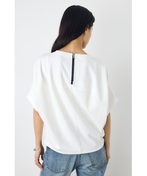 AZUL by moussy(アズールバイマウジー)の「【身長/骨格別着用画像あり】コクーンカットトップス 春服 夏服 秋服 シンプル 無地 大人カジュアル 二の腕カバー 体系カバー(Tシャツ/カットソー・レディース・ブラウン/ブラック/オフホワイト・FREE)」の7枚目の写真