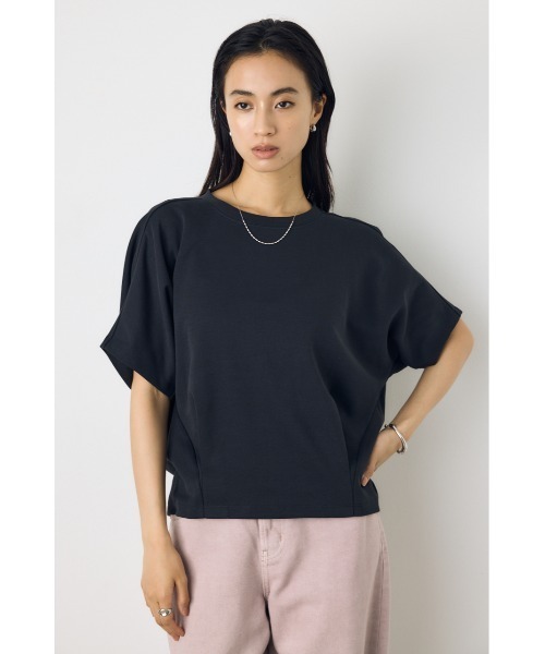 AZUL by moussy(アズールバイマウジー)の「【身長/骨格別着用画像あり】コクーンカットトップス 春服 夏服 秋服 シンプル 無地 大人カジュアル 二の腕カバー 体系カバー(Tシャツ/カットソー・レディース・ブラウン/ブラック/オフホワイト・FREE)」の13枚目の写真