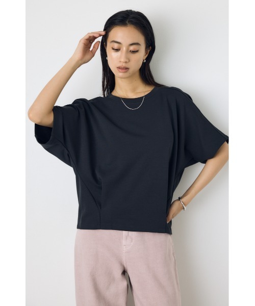 AZUL by moussy(アズールバイマウジー)の「【身長/骨格別着用画像あり】コクーンカットトップス 春服 夏服 秋服 シンプル 無地 大人カジュアル 二の腕カバー 体系カバー(Tシャツ/カットソー・レディース・ブラウン/ブラック/オフホワイト・FREE)」の14枚目の写真
