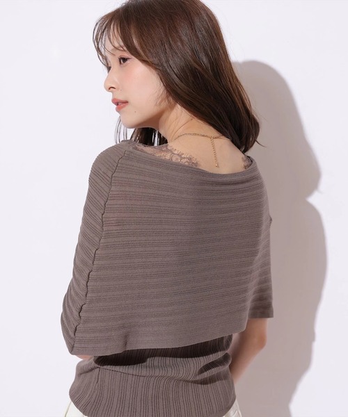 Mystrada(マイストラーダ)の「クロスケープオフショルニット(ニット/セーター・レディース・チャコールグレー/ベージュ系その他/ブラック・38)」の17枚目の写真