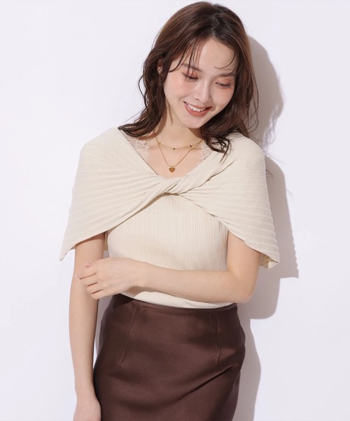 Mystrada(マイストラーダ)の「クロスケープオフショルニット(ニット/セーター・レディース・チャコールグレー/ベージュ系その他/ブラック・38)」の22枚目の写真