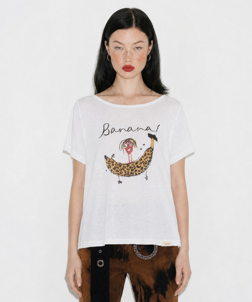 SETSETSET(セットセットセット)の「レオパードバナナフレアTシャツ(Tシャツ/カットソー・レディース・その他・ONE SIZE)」の1枚目の写真