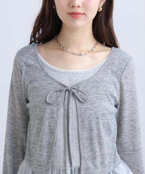FREE'S MART(フリーズマート)の「◆レイヤード風裾レース長袖カットソー(Tシャツ/カットソー・レディース・グレー/ベージュ/ホワイト・FREE)」の15枚目の写真