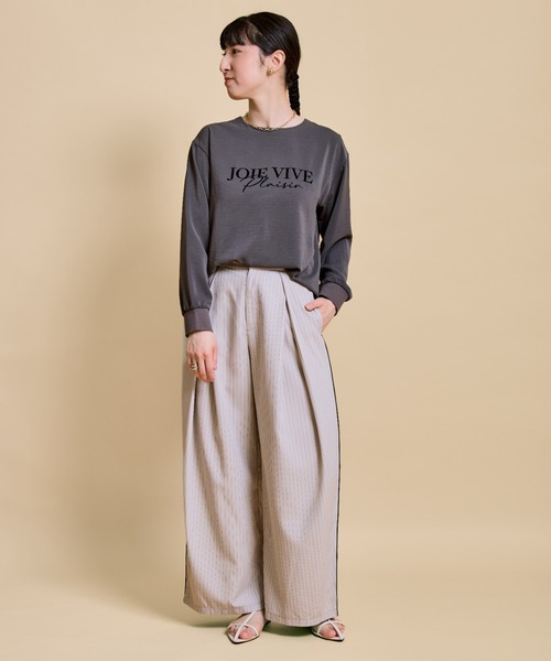 LHELBIE(レルビエ)の「ブラウスロゴロンT(Tシャツ/カットソー・レディース・チャコールグレー/オフホワイト/ブラック/ライトベージュ・M)」の16枚目の写真