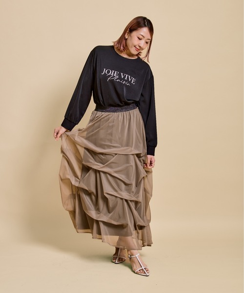 LHELBIE(レルビエ)の「ブラウスロゴロンT(Tシャツ/カットソー・レディース・チャコールグレー/オフホワイト/ブラック/ライトベージュ・M)」の8枚目の写真