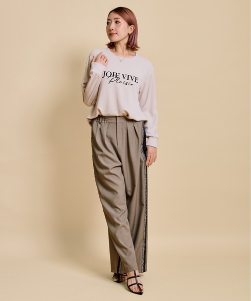 LHELBIE(レルビエ)の「ブラウスロゴロンT(Tシャツ/カットソー・レディース・チャコールグレー/オフホワイト/ブラック/ライトベージュ・M)」の19枚目の写真