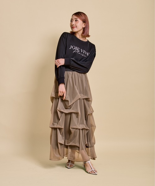 LHELBIE(レルビエ)の「ブラウスロゴロンT(Tシャツ/カットソー・レディース・チャコールグレー/オフホワイト/ブラック/ライトベージュ・M)」の22枚目の写真