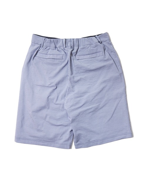 BENCH AT THE GREENE GOLF(ベンチアットザグリーンゴルフ)の「BENCH AT THE GREENE GOLF / KNIT SEERSUCKER SHORTS /セットアップ対応 通気性・吸汗速乾・UVカット COOLMAX(その他パンツ・メンズ・ホワイト×ネイビー/ブラック・MEDIUM/LARGE/X-LARGE)」の4枚目の写真