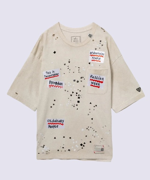 Maison MIHARA YASUHIRO(メゾンミハラヤスヒロ)の「【Maison MIHARA YASUHIRO】EMBELLISHED STICKER TEE(Tシャツ/カットソー・メンズ・ブラック/ホワイト・46/44)」の2枚目の写真