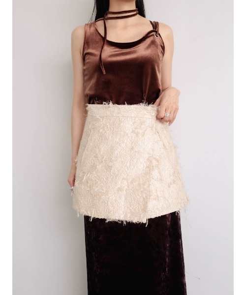 sahara(サハラ)の「Cut Jacquard Apron(スカート・レディース・アイボリー/ブラック・FREE)」の21枚目の写真