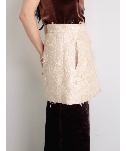 sahara(サハラ)の「Cut Jacquard Apron(スカート・レディース・アイボリー/ブラック・FREE)」の22枚目の写真