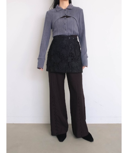 sahara(サハラ)の「Cut Jacquard Apron(スカート・レディース・アイボリー/ブラック・FREE)」の16枚目の写真