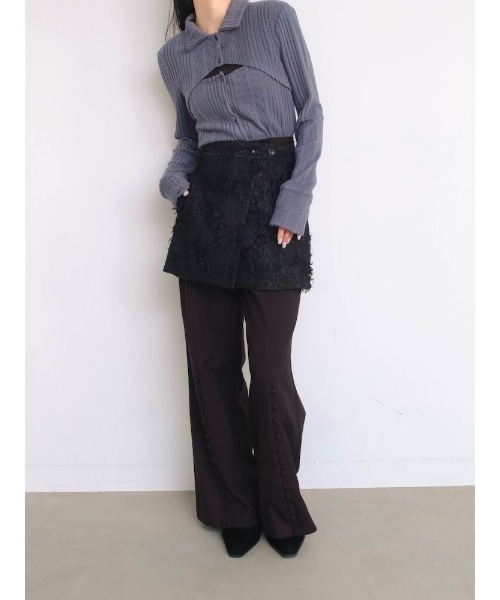 sahara(サハラ)の「Cut Jacquard Apron(スカート・レディース・アイボリー/ブラック・FREE)」の17枚目の写真