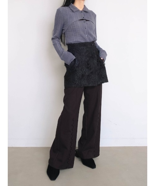 sahara(サハラ)の「Cut Jacquard Apron(スカート・レディース・アイボリー/ブラック・FREE)」の18枚目の写真