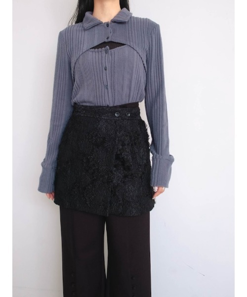 sahara(サハラ)の「Cut Jacquard Apron(スカート・レディース・アイボリー/ブラック・FREE)」の20枚目の写真