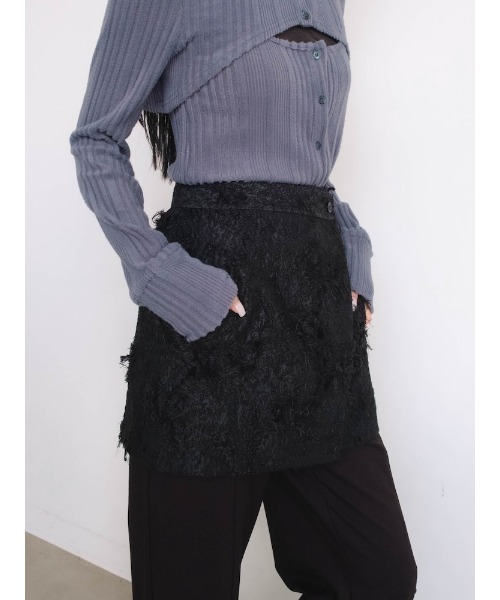 sahara(サハラ)の「Cut Jacquard Apron(スカート・レディース・アイボリー/ブラック・FREE)」の9枚目の写真