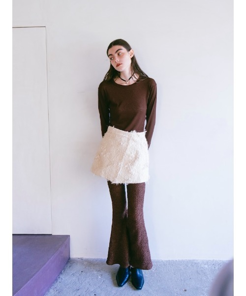 sahara(サハラ)の「Cut Jacquard Apron(スカート・レディース・アイボリー/ブラック・FREE)」の3枚目の写真