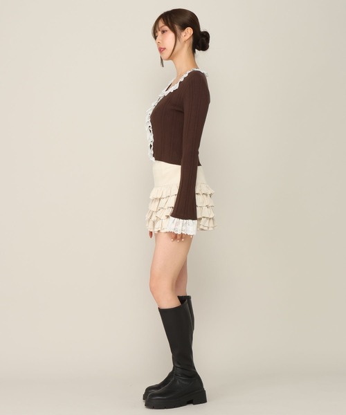 Heather(ヘザー)の「レーストリムニットカーディガン 1063912(カーディガン/ボレロ・レディース・ピンク/アイボリー/ブラウン・FREE)」の15枚目の写真