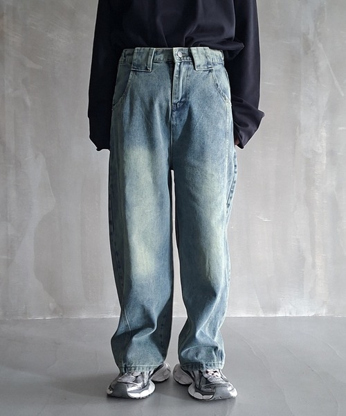 WESTBOY(ウエストボーイ)の「Y2K ヴィンテージウォッシュ カーブシーム ワイドデニムパンツ WO26W7PT09(デニムパンツ・メンズ・ブルー・L/M/XL)」の6枚目の写真