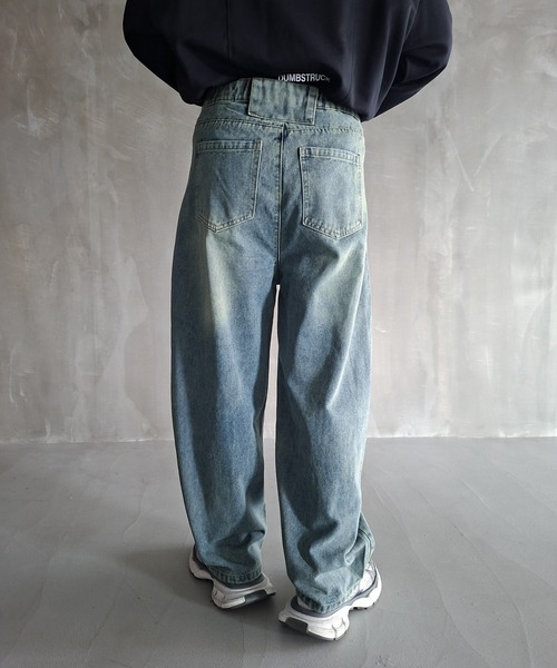WESTBOY(ウエストボーイ)の「Y2K ヴィンテージウォッシュ カーブシーム ワイドデニムパンツ WO26W7PT09(デニムパンツ・メンズ・ブルー・L/M/XL)」の8枚目の写真