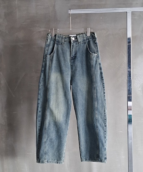 WESTBOY(ウエストボーイ)の「Y2K ヴィンテージウォッシュ カーブシーム ワイドデニムパンツ WO26W7PT09(デニムパンツ・メンズ・ブルー・L/M/XL)」の9枚目の写真