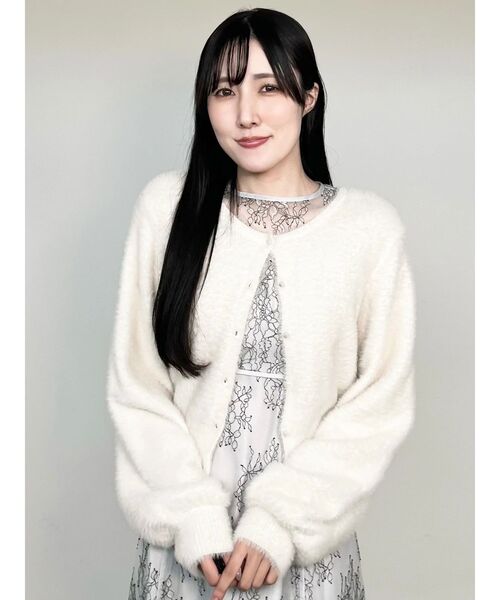 MERCURYDUO（マーキュリーデュオ）の「ミニシャギーコンパクトカーディガン（カーディガン/ボレロ・レディース・チャコールグレー/アイボリー/ライトブルー/ベビーピンク・FREE）」の15枚目の写真
