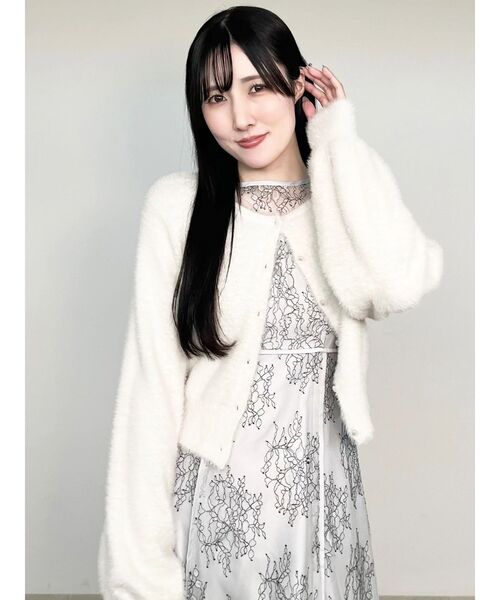 MERCURYDUO（マーキュリーデュオ）の「ミニシャギーコンパクトカーディガン（カーディガン/ボレロ・レディース・チャコールグレー/アイボリー/ライトブルー/ベビーピンク・FREE）」の16枚目の写真