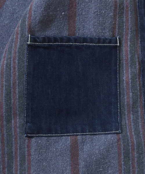 Dickies(ディッキーズ)の「Dickies/ディッキーズ Linned Denim Cover All Jacket/オーバーサイズ デニム 裏ブランケット 襟コーデュロイ カバーオールジャケット/ハンティングジャケット/ワークジャケット/ブルゾン/レディース メンズ(デニムジャケット・メンズ・インディゴブルー・L/M/XL)」の15枚目の写真