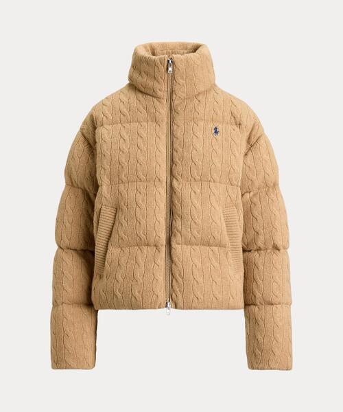 POLO RALPH LAUREN(ポロ ラルフ ローレン)の「ケーブル ウールカシミヤ パッファー ジャケット(ブルゾン・レディース・ブラウン系5・L/XXS/XS/S/M)」の2枚目の写真