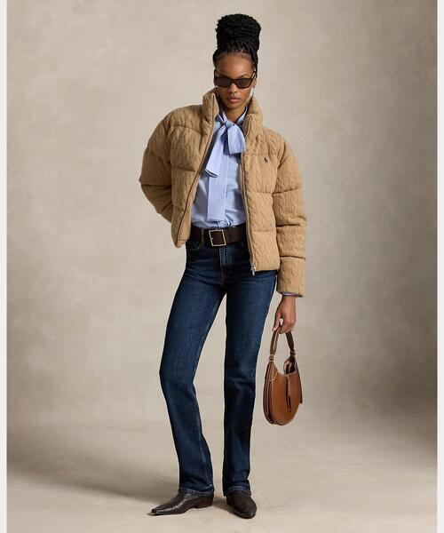 POLO RALPH LAUREN(ポロ ラルフ ローレン)の「ケーブル ウールカシミヤ パッファー ジャケット(ブルゾン・レディース・ブラウン系5・L/XXS/XS/S/M)」の3枚目の写真