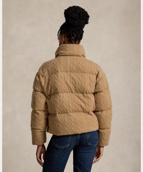 POLO RALPH LAUREN(ポロ ラルフ ローレン)の「ケーブル ウールカシミヤ パッファー ジャケット(ブルゾン・レディース・ブラウン系5・L/XXS/XS/S/M)」の4枚目の写真