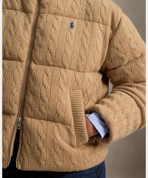 POLO RALPH LAUREN(ポロ ラルフ ローレン)の「ケーブル ウールカシミヤ パッファー ジャケット(ブルゾン・レディース・ブラウン系5・L/XXS/XS/S/M)」の5枚目の写真