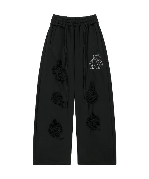 as you are（アズユーアー）の「◇ASYOUARE◇ブランド直輸入正規品/ベルト付きダメージスウェットパンツ Belted Distressed Sweatpants（スウェットパンツ・レディース・グレー/ブラック・M）」の12枚目の写真