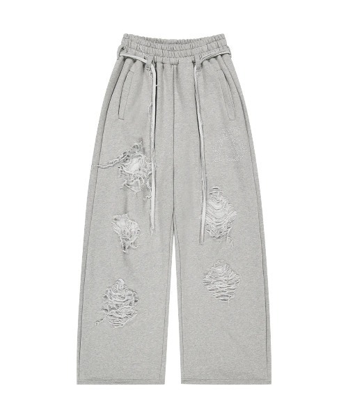 as you are（アズユーアー）の「◇ASYOUARE◇ブランド直輸入正規品/ベルト付きダメージスウェットパンツ Belted Distressed Sweatpants（スウェットパンツ・レディース・グレー/ブラック・M）」の10枚目の写真