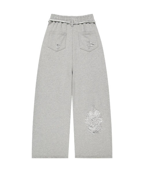 as you are（アズユーアー）の「◇ASYOUARE◇ブランド直輸入正規品/ベルト付きダメージスウェットパンツ Belted Distressed Sweatpants（スウェットパンツ・レディース・グレー/ブラック・M）」の11枚目の写真