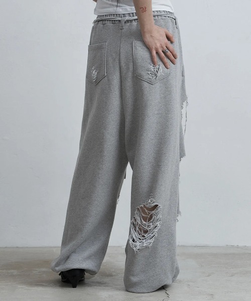 as you are（アズユーアー）の「◇ASYOUARE◇ブランド直輸入正規品/ベルト付きダメージスウェットパンツ Belted Distressed Sweatpants（スウェットパンツ・レディース・グレー/ブラック・M）」の6枚目の写真