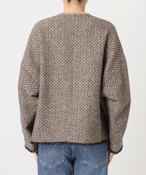 journal standard L'essage(ジャーナルスタンダードレサージュ)の「GIOLICA ツイード D/Sジャケット(ノーカラージャケット・レディース・ナチュラル・FREE)」の10枚目の写真