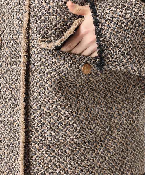 journal standard L'essage(ジャーナルスタンダードレサージュ)の「GIOLICA ツイード D/Sジャケット(ノーカラージャケット・レディース・ナチュラル・FREE)」の14枚目の写真