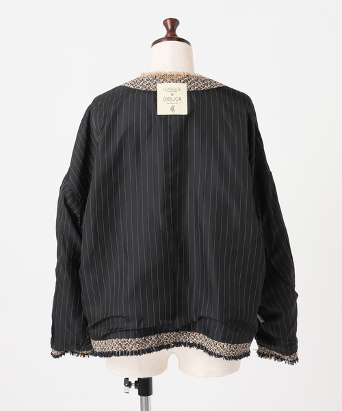 journal standard L'essage(ジャーナルスタンダードレサージュ)の「GIOLICA ツイード D/Sジャケット(ノーカラージャケット・レディース・ナチュラル・FREE)」の17枚目の写真