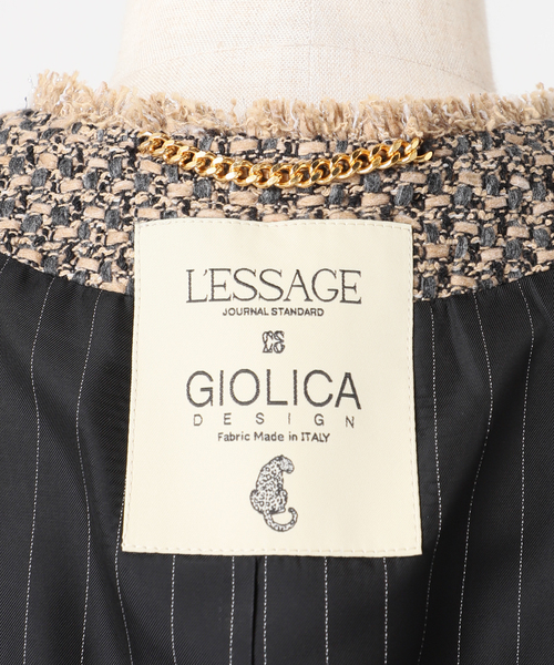 journal standard L'essage(ジャーナルスタンダードレサージュ)の「GIOLICA ツイード D/Sジャケット(ノーカラージャケット・レディース・ナチュラル・FREE)」の18枚目の写真