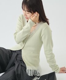 【@aoiikegaya×@iisakanozomi企画 】Vレース2wayニットカーディガン