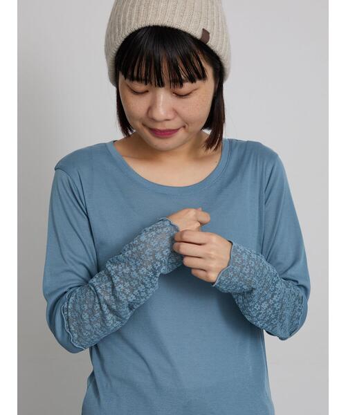 Samansa Mos2(サマンサ モスモス)の「袖レース切り替えシアーカットソー(Tシャツ/カットソー・レディース・ブラック/ブルー/ブラウン/キナリ・F)」の11枚目の写真