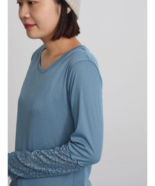 Samansa Mos2(サマンサ モスモス)の「袖レース切り替えシアーカットソー(Tシャツ/カットソー・レディース・ブラック/ブルー/ブラウン/キナリ・F)」の18枚目の写真