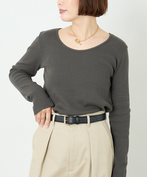 journal standard L'essage(ジャーナルスタンダードレサージュ)の「カミーノテレコプルオーバー(Tシャツ/カットソー・レディース・ベージュ/チャコールグレー/グレー・FREE)」の1枚目の写真