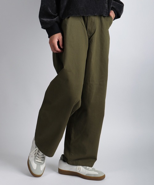 WESTSEA(ウエストシー)の「Hanes / ヘインズ ワイドフィット コットンツイル チノパンツ ワイドパンツ(チノパンツ・メンズ・カーキ/ベージュ/ブラック・LL/L/M)」の8枚目の写真