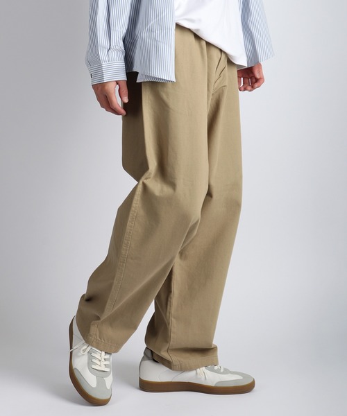 WESTSEA(ウエストシー)の「Hanes / ヘインズ ワイドフィット コットンツイル チノパンツ ワイドパンツ(チノパンツ・メンズ・カーキ/ベージュ/ブラック・LL/L/M)」の4枚目の写真