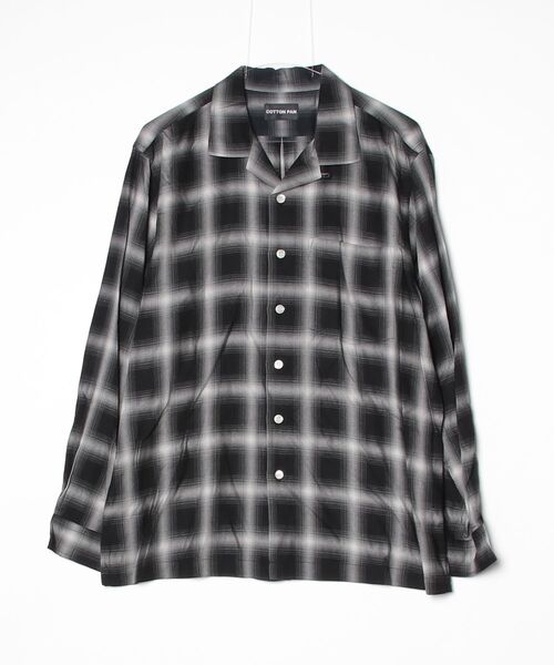 cotton pan(コットンパン)の「SOHO L/S Ombre shirt CPSP26_003(シャツ/ブラウス・メンズ・ブラック・2/1)」の1枚目の写真