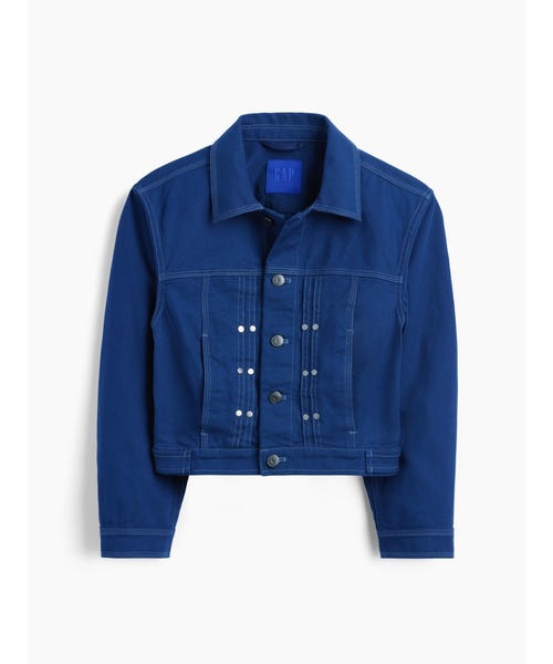 GAP(ギャップ)の「GapStudio クロップド キャンバスジャケット(デニムジャケット・レディース・ブルー・L/S/XS/M/XXS)」の2枚目の写真