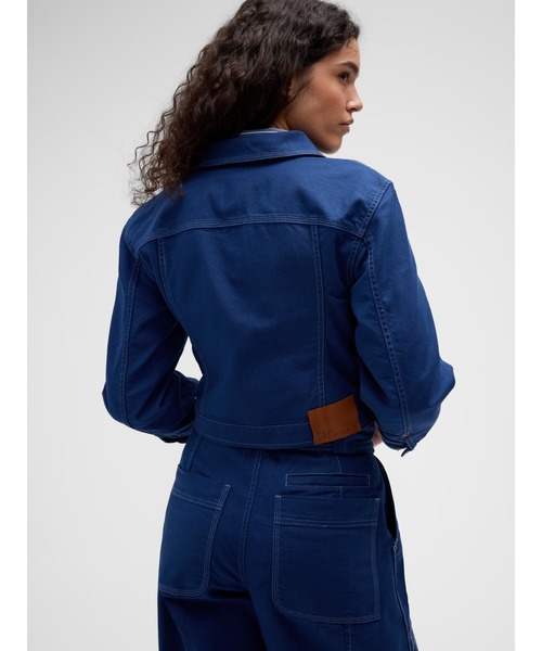 GAP(ギャップ)の「GapStudio クロップド キャンバスジャケット(デニムジャケット・レディース・ブルー・L/S/XS/M/XXS)」の4枚目の写真
